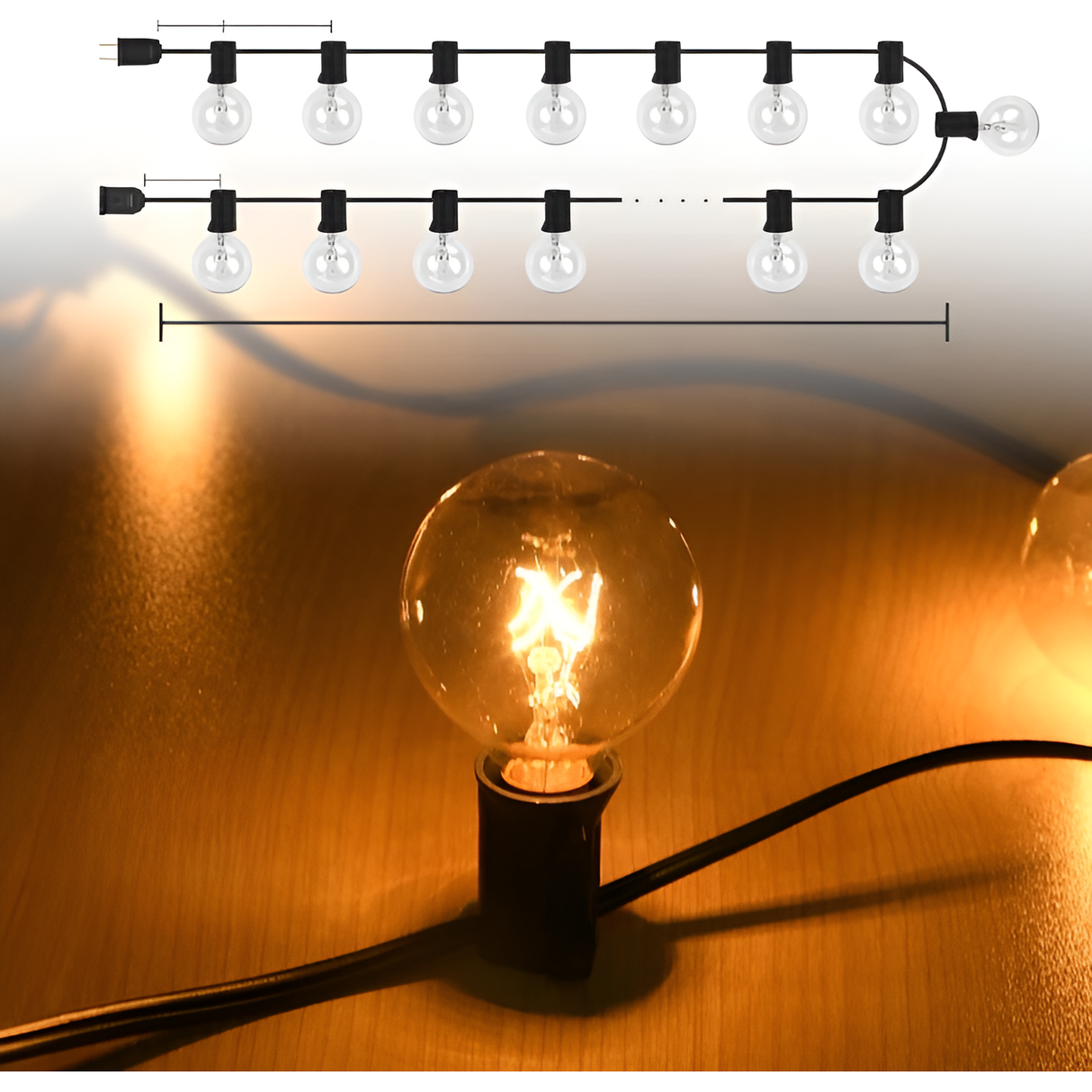 FairyFlicker String Lights - Lyxig terrassbelysning med vattentätt skydd Carvallo