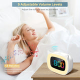 Söt Kattöra Väckarklocka – RGB Nattlampa med 18 Melodier och USB Laddningsbar Carvallo