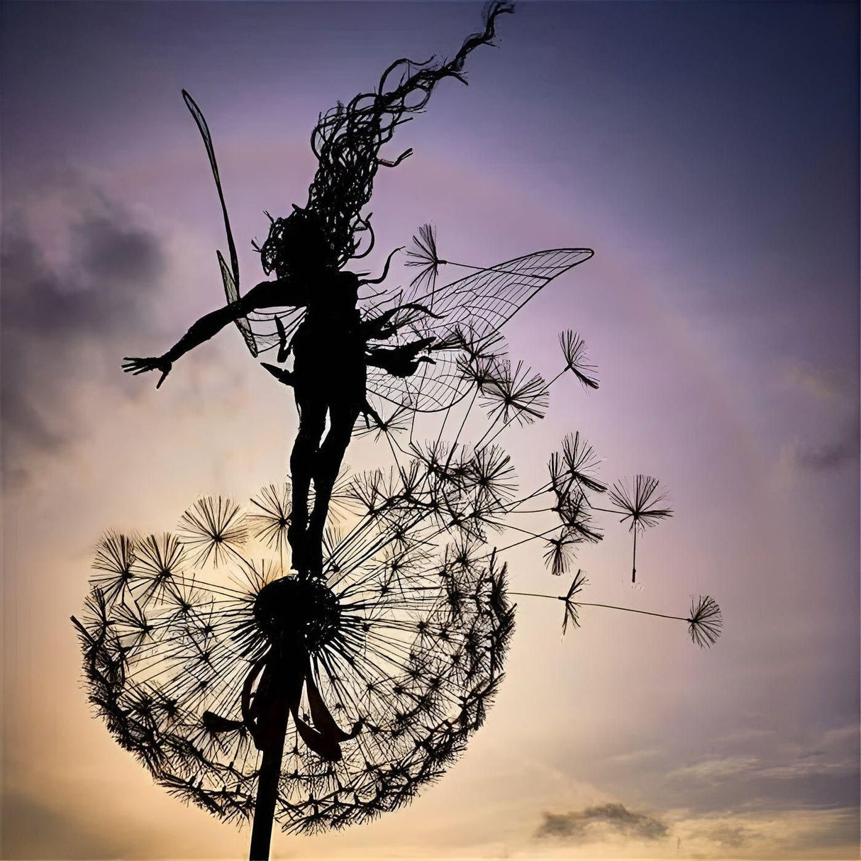 Metall-Dandeljon – Dekorativ, Filigran Fe-dekoration för Trädgård Carvallo