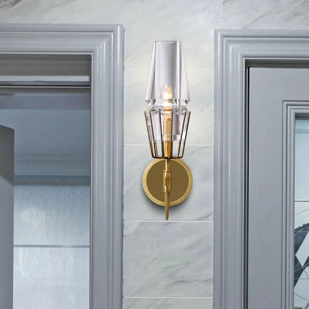 Vägglampa Modern Mässing Glas Sconce Carvallo