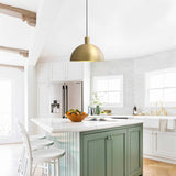 Mitten av seklet Moderne Messing Kupa Hänglampa Carvallo