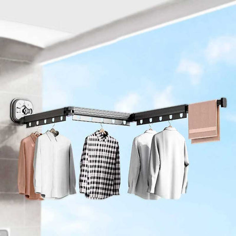 DryFold - Hopfällbart Väggmonterat Torkställ med Sugkoppar för Platsbesparing-organisera-BB-Hemnix