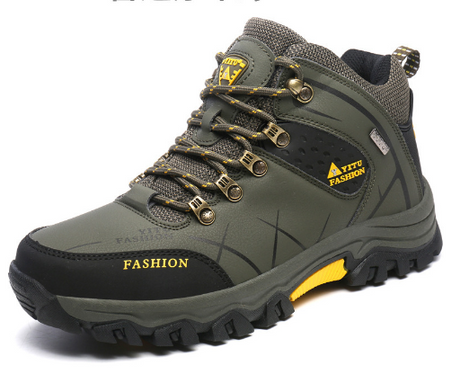 Vattentäta sneakers i läder för män-Hemnix-Armégrön-39-Hemnix