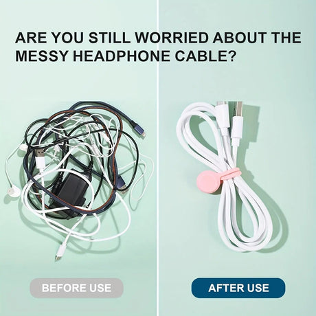 Magnetiska silikonkabelband – 10-pack smarta sladd- och nyckelhållare MILA Sverige