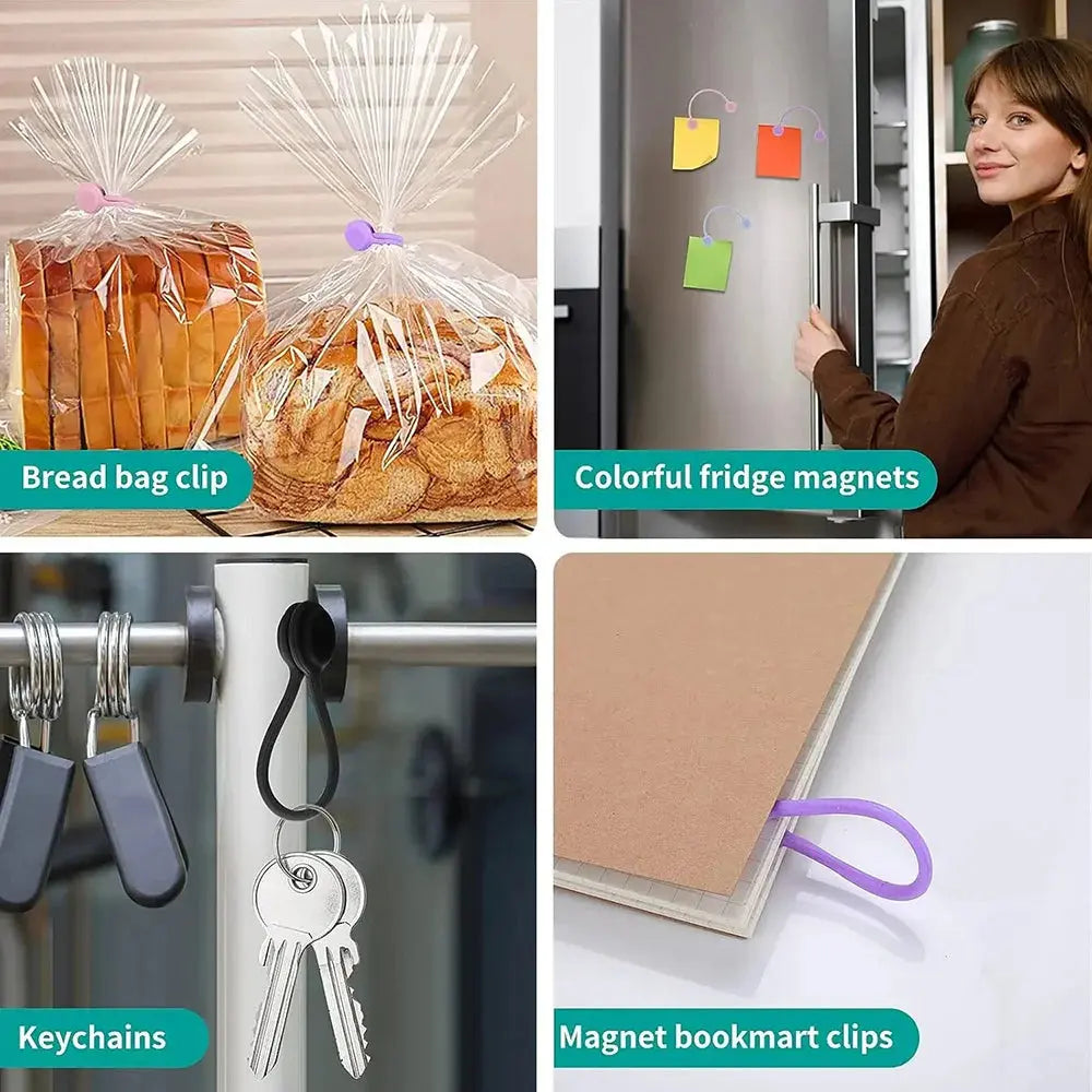 Magnetiska silikonkabelband – 10-pack smarta sladd- och nyckelhållare MILA Sverige