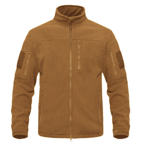 Fleecejacka med hel dragkedja för män-Bellasverige-Khaki-S-Hemnix