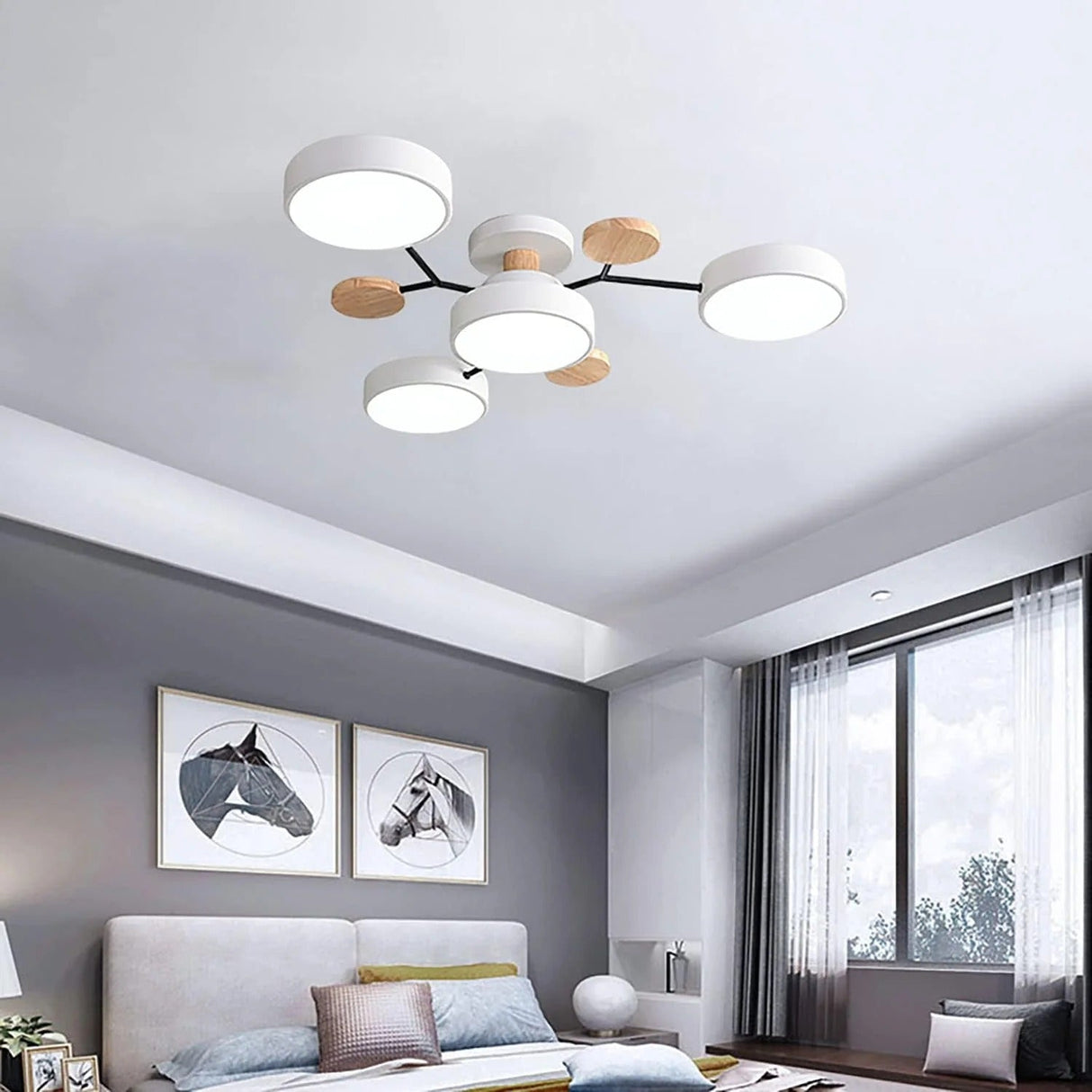 Samtida Semi-Flush LED Taklampa Carvallo
