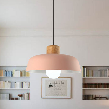 Nordic Creative Pendant Light | Naturligt Trä & Aluminium | Modern Hemljus | 11.81 x 5.51 in | Brick by Brick Carvallo