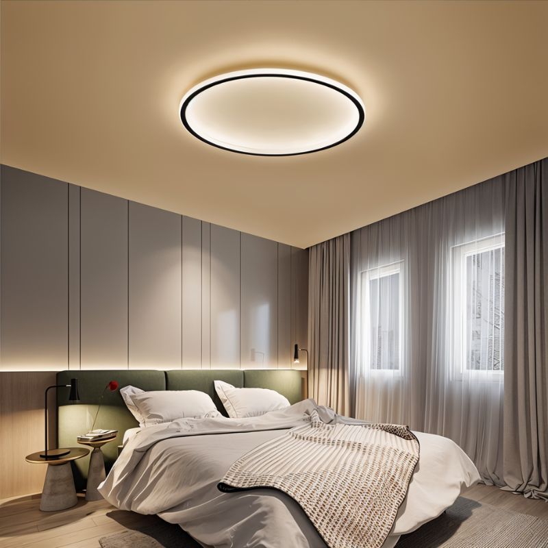 Ultra-tunn modern taklampa | Flush Mount LED för låga tak | Rund & dimbar Carvallo
