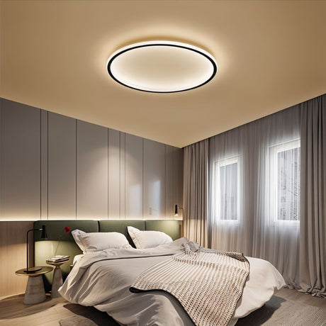 Ultra-tunn modern taklampa | Flush Mount LED för låga tak | Rund & dimbar Carvallo