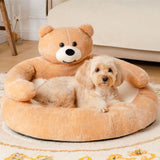 Pet Bed Plush Bear Cuddle-Style Nest Carvallo