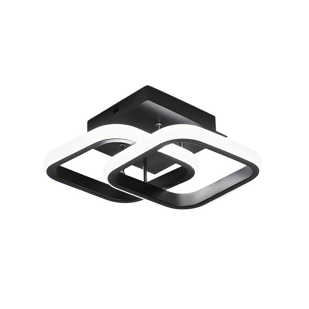 Metall Vit LED Taklampa | Järn & Akryl | 9,5"–9,8"x4,72"-7,87" | Modern Minimalist Belysning | Brick by Brick Carvallo