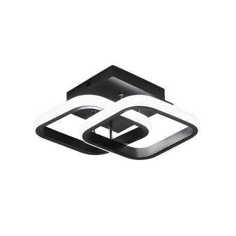 Metall Vit LED Taklampa | Järn & Akryl | 9,5"–9,8"x4,72"-7,87" | Modern Minimalist Belysning | Brick by Brick Carvallo