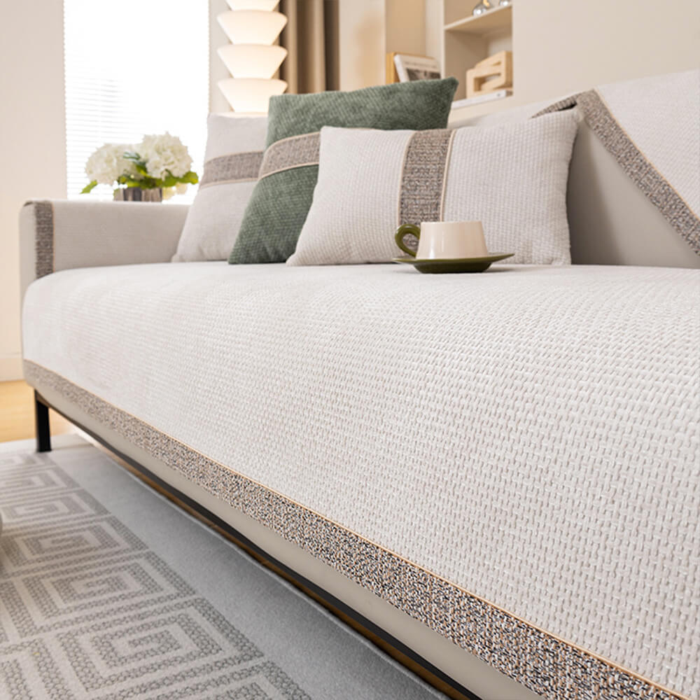 Hela säsongen Modern Tweed Vävd Chenille Anti-Halk Täcke Carvallo