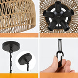 Boho-hänglampa med rottingskärm – Naturlig pendellampa för matrum och kök Carvallo