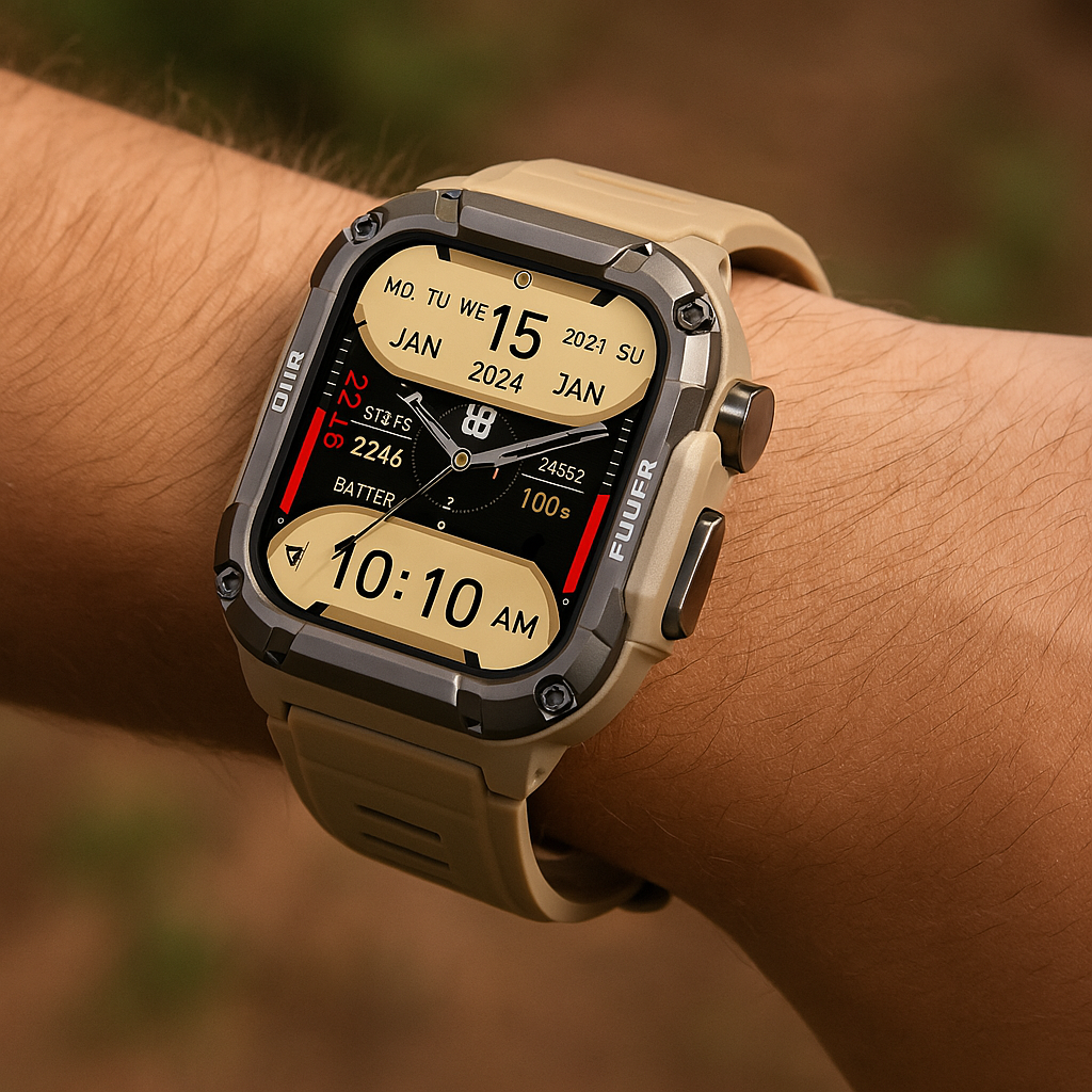 Smartwatch Robust Utomhus Träningsspårare Svart Carvallo