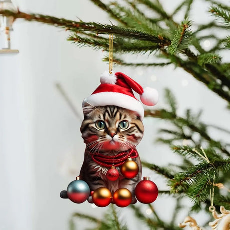 Katt Julprydnad - Söt Festlig Träd Dekoration Carvallo