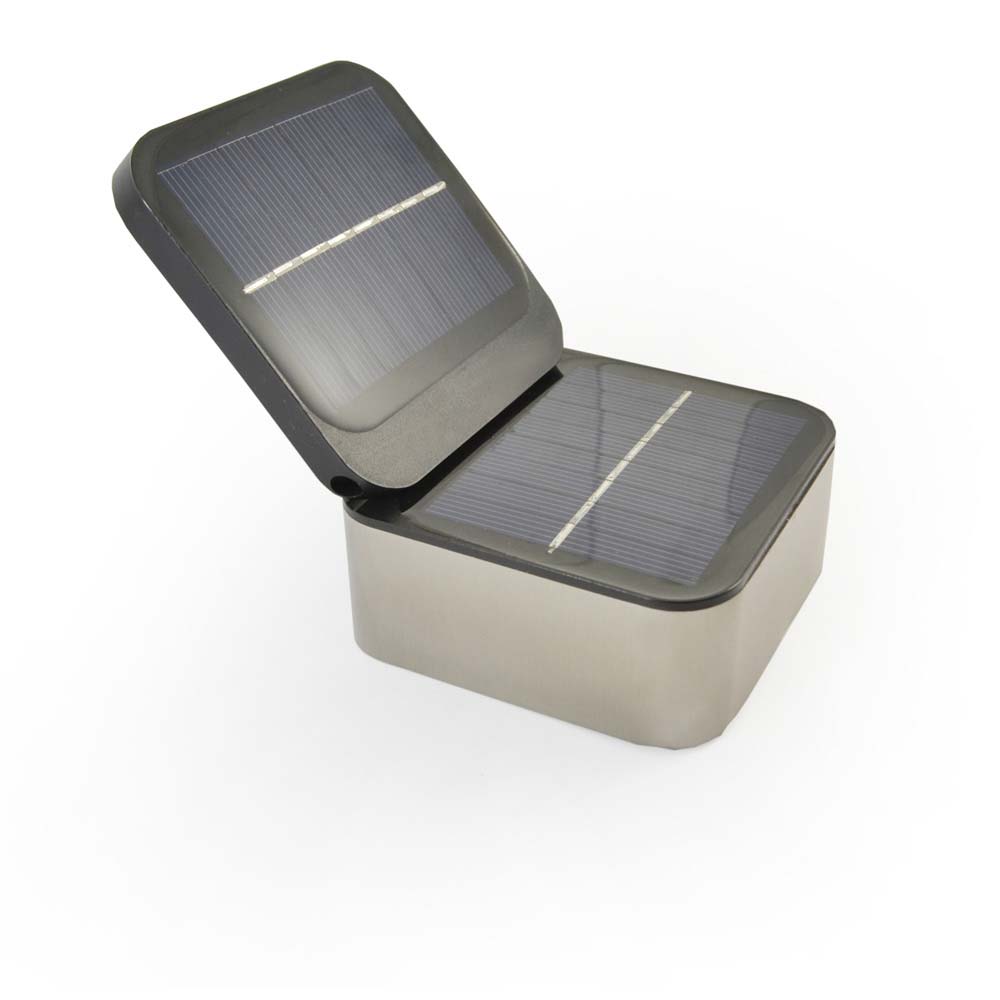 Vägglampa rostfritt stål solenergi utomhuslampa Carvallo