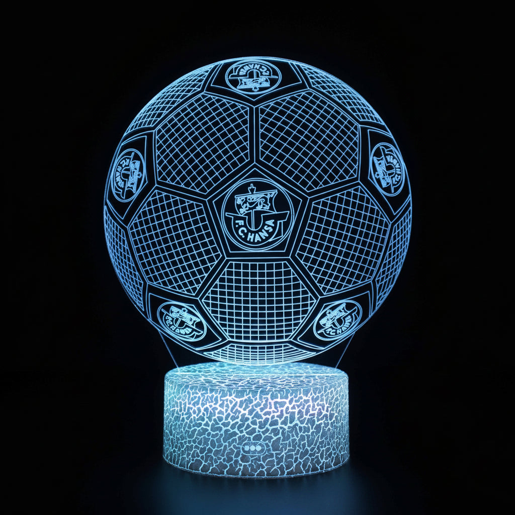Fotboll 3D Illusion LED-Lampa - Nattlampa - Club Footballdinho