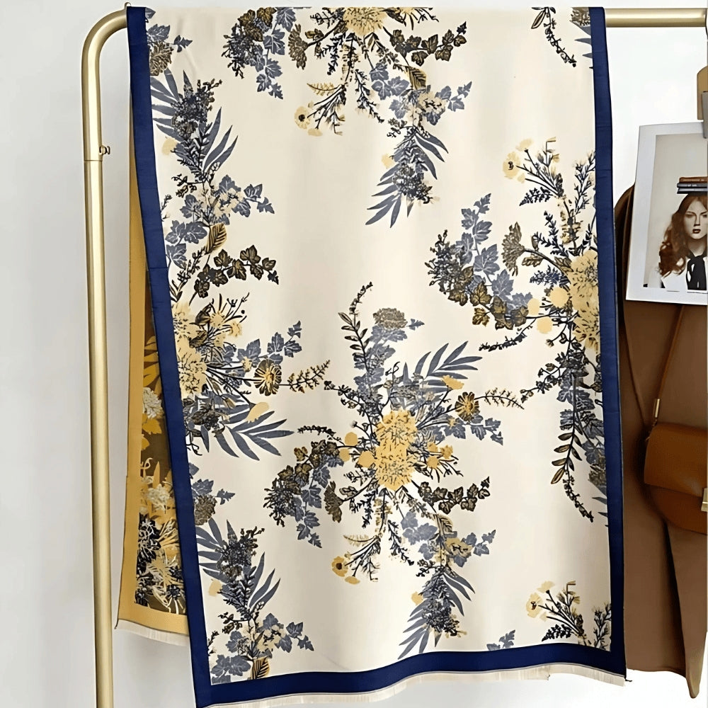 Nuvé Floral Mjuk Dubbel Sidan Scarf Carvallo