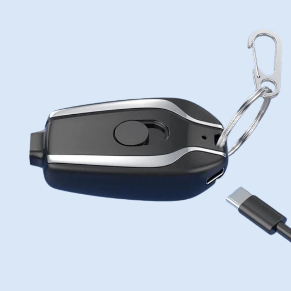 PowerLink – Kompakt nyckelringsladdare med snabb aktivering och inbyggd laddkontakt Carvallo