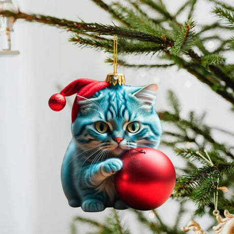 Katt Julprydnad - Söt Festlig Träd Dekoration Carvallo