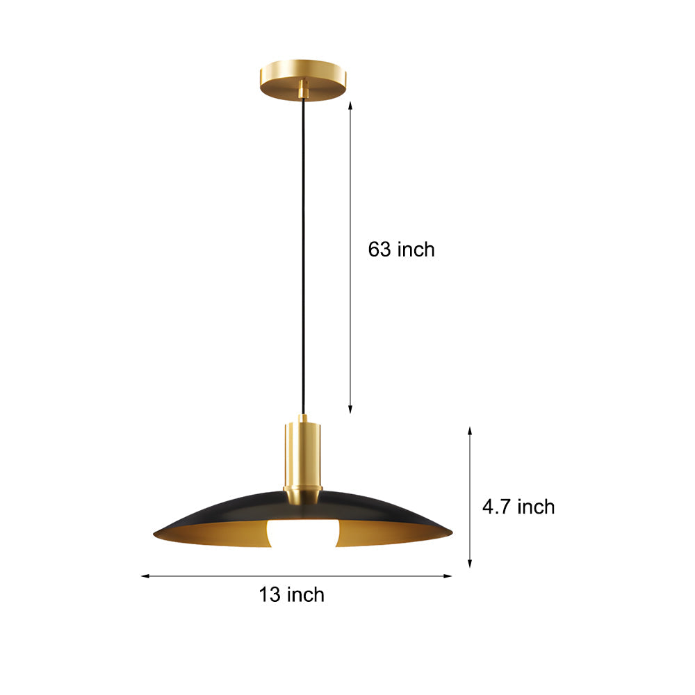 1-Ljus Mid-Century Messing Hänglampa Carvallo