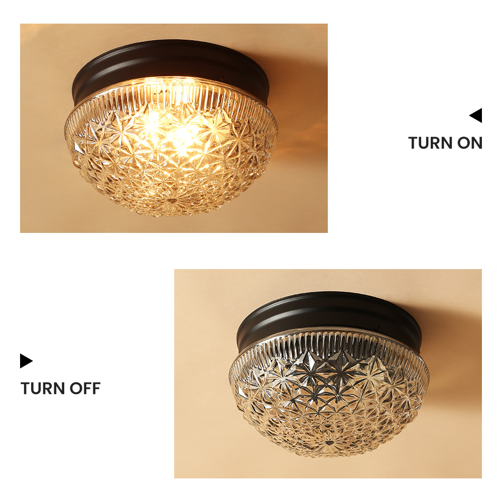 Klar Ribbade Glaskronlamp för Sovrum Carvallo