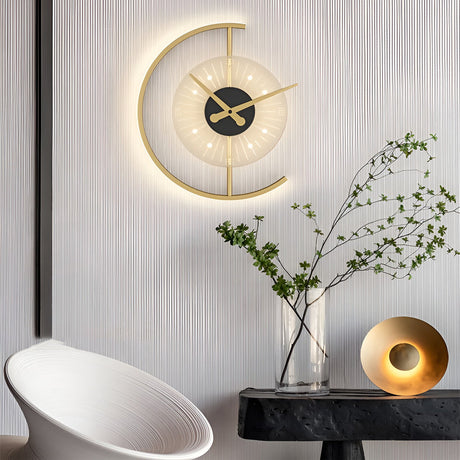 Väggklocka | Led-ljus | Tyst rörelse | Ambient glöd | Kreativ modern design Carvallo