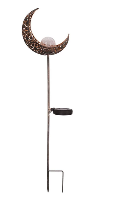 Solar trädgårdslampa i metall - Vattentät LED-design i måne-, låga-, sol- eller stjärnform Carvallo