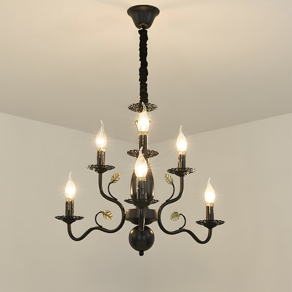 Flemish Style Farmhouse Chandelier | Rustic Iron | Vintage Pendant Fixture | 6/12/16 Lights | Brick by Brick Carvallo