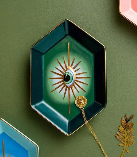 LuxeAura – Elegant ögonskål i keramik med gulddetaljer MILA Sverige