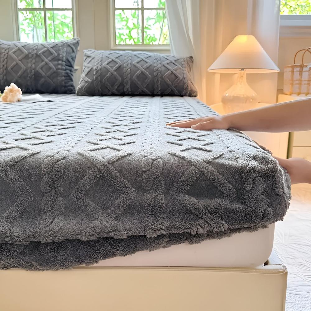 Premium Velvet Sherpa Sängset Carvallo