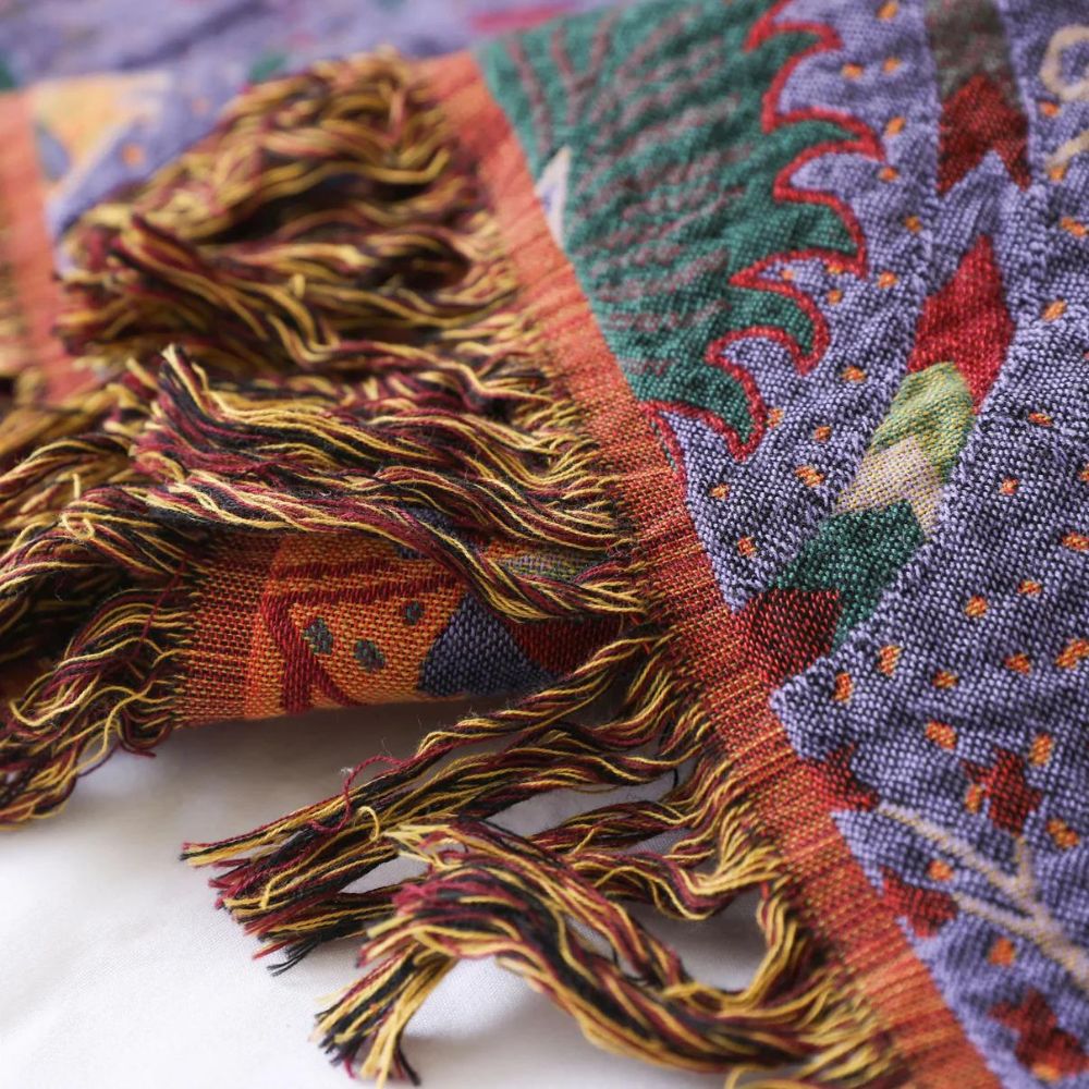 Påfågel Franje Bomullsfilt Carvallo