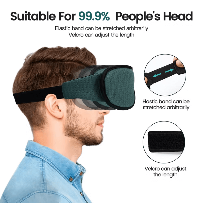 Portabel 3D Sovmask - Ljusblockerande, Mjukt Vadderat Ögonskydd för Optimal Komfort-Personligt-BB-Hemnix