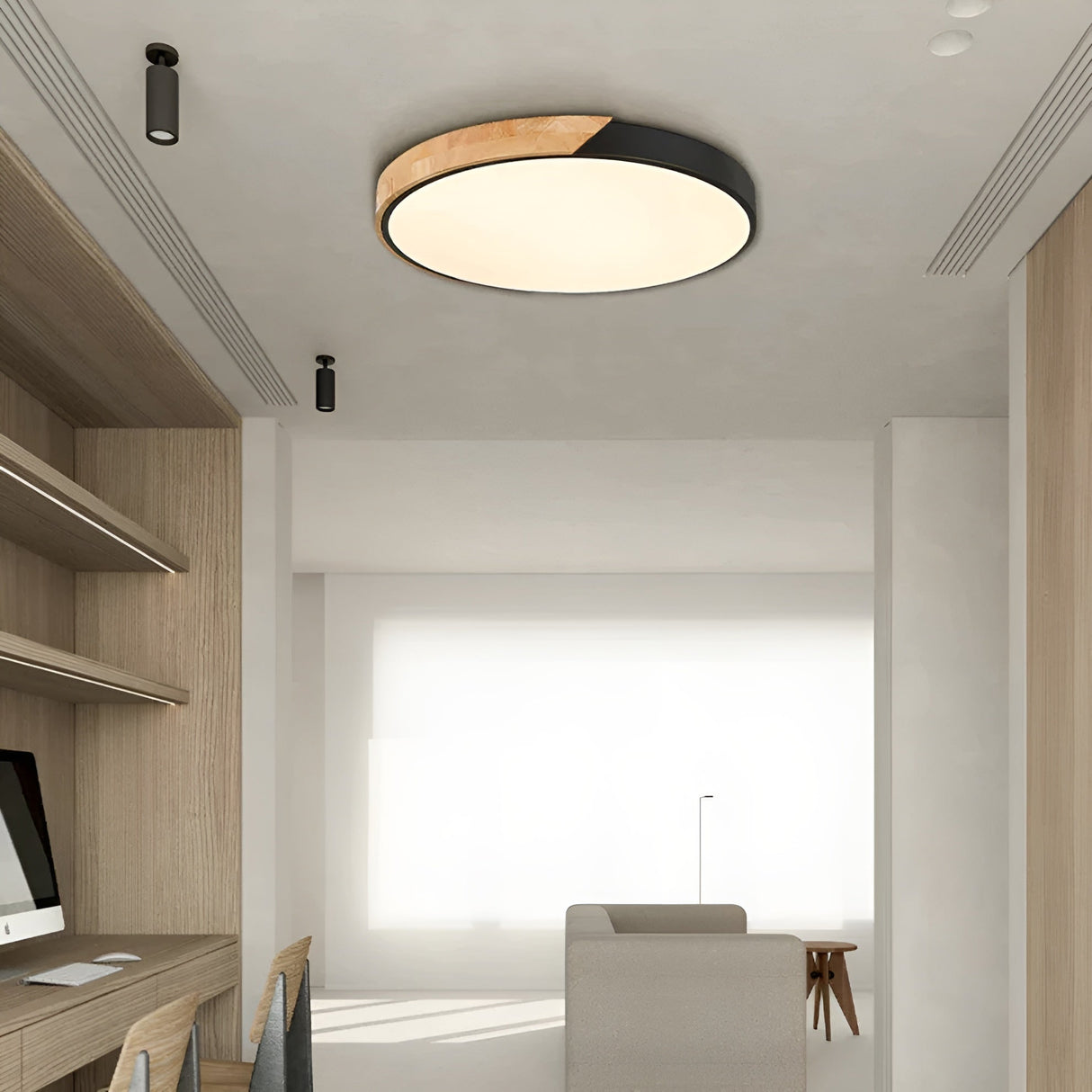 LED-taklampa i trä – Skandinavisk design | Varmt ljus för vardagsrum Carvallo