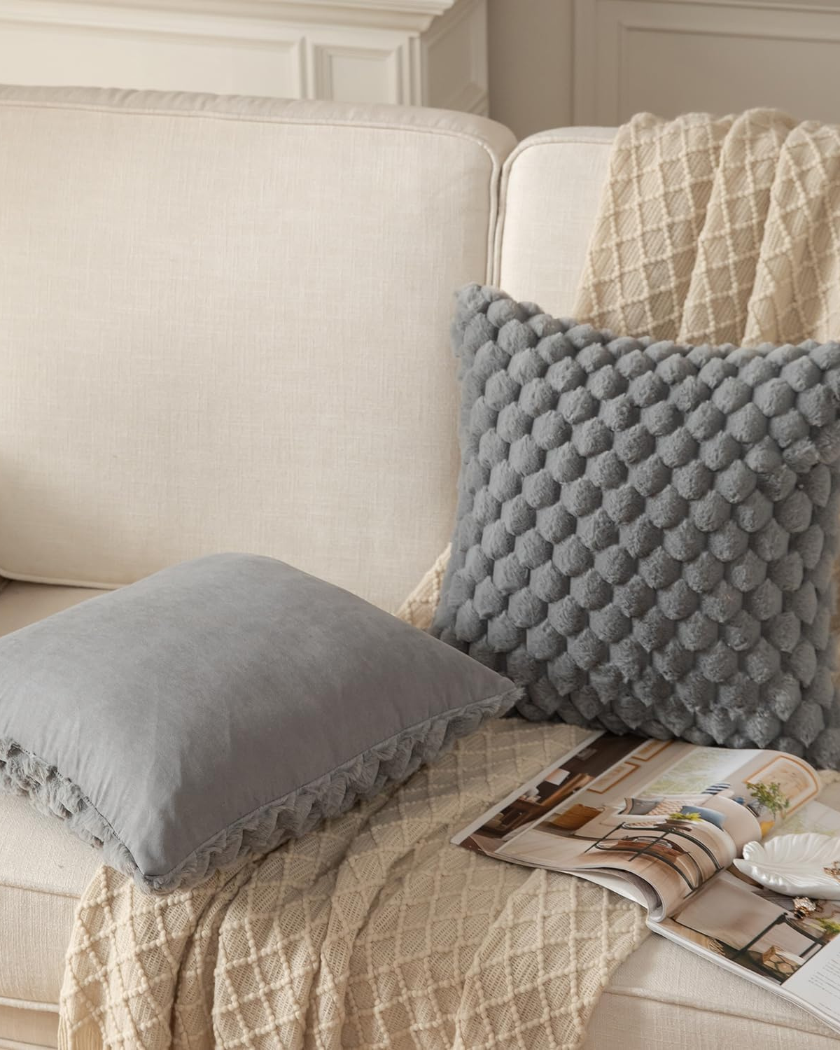 Carvallo – Lyxig Plysch Dekorativ Kudde med Lush Textur för Elegant Komfort Carvallo