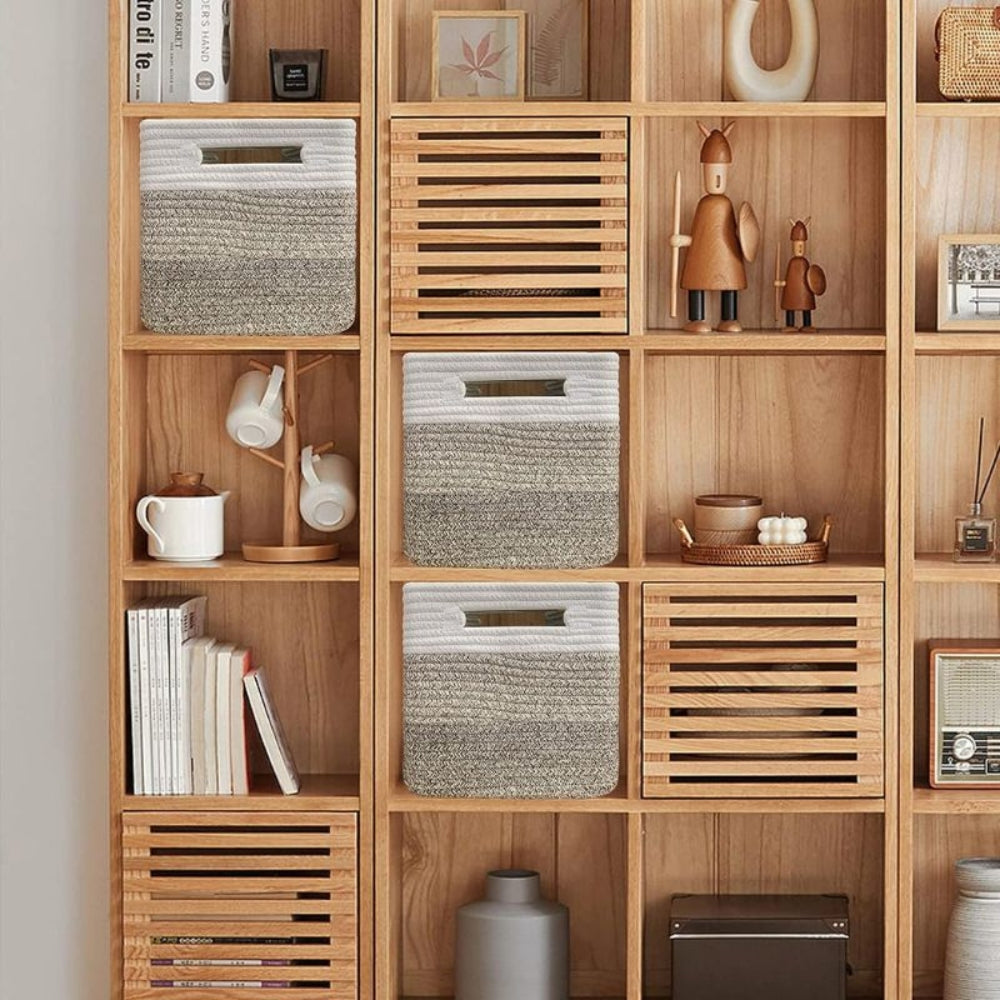 Vävd bomullssektionsförvaringskorg Carvallo