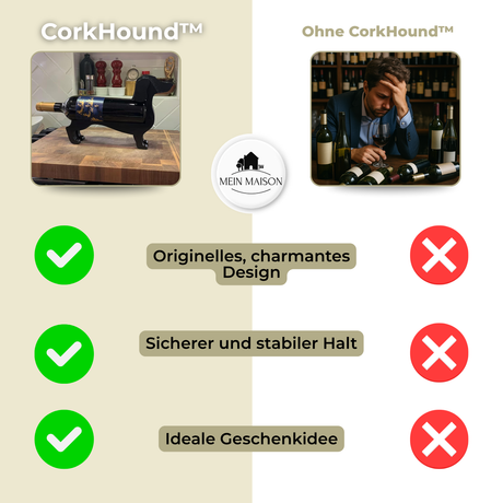 Carvallo Dachshund CorkHound | Originellt design | Stabil & Dekorativ | För 375–500 ml Carvallo