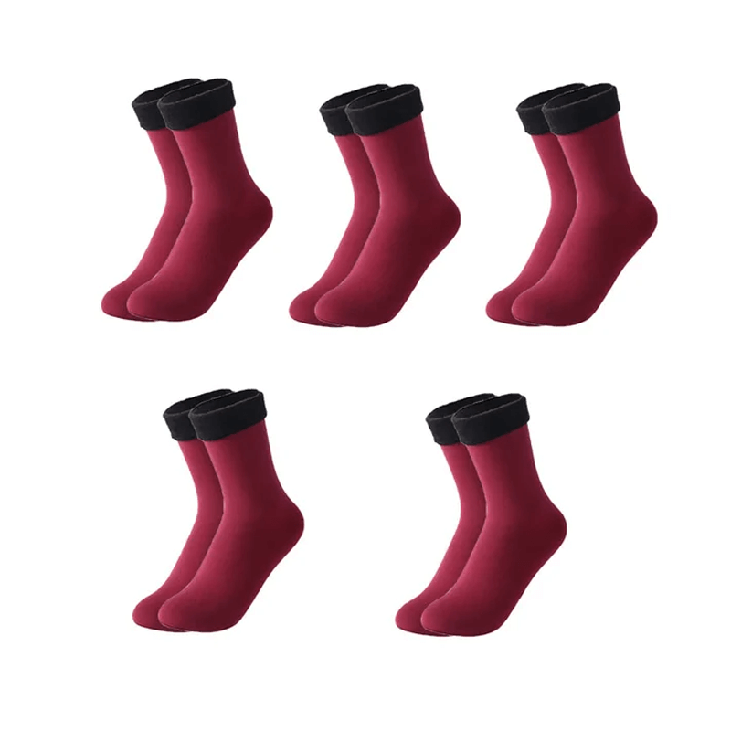 Mjuka Sammet Vintersockor-Vintersockor-BB-5 par-Röd-Hemnix