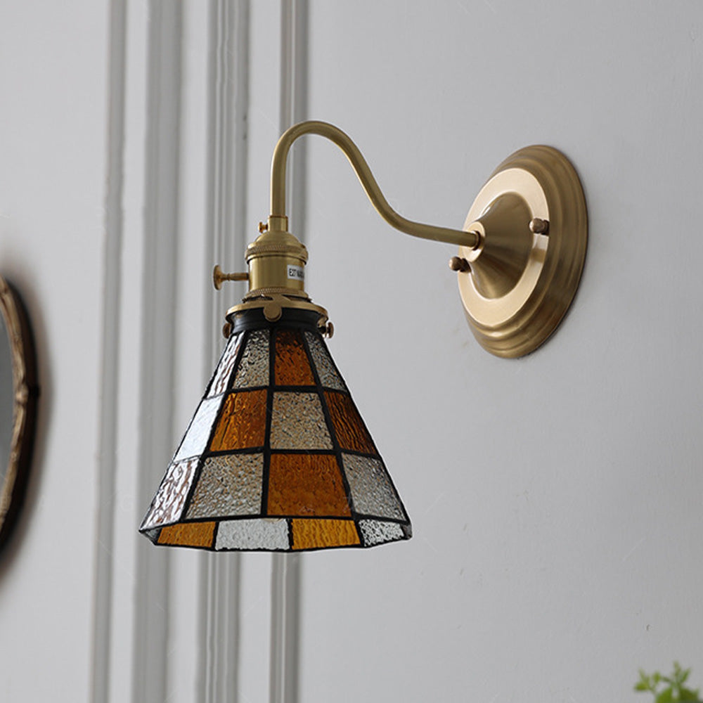 Vägglampa med vintage glas skugga armatur Carvallo