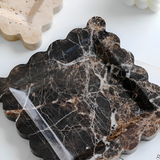 Scalloped Marble Travertine Jewelry Tray Carvallo