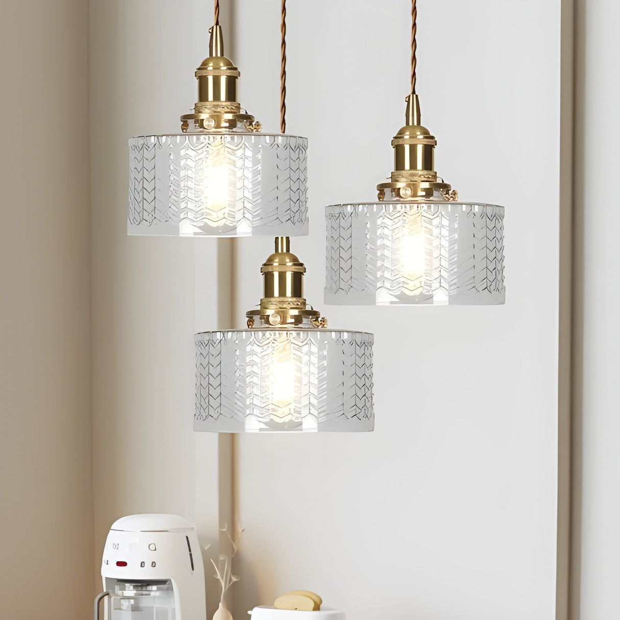 CrystalWave Light – Retro Kort Cylinder LED Hänglampa Carvallo