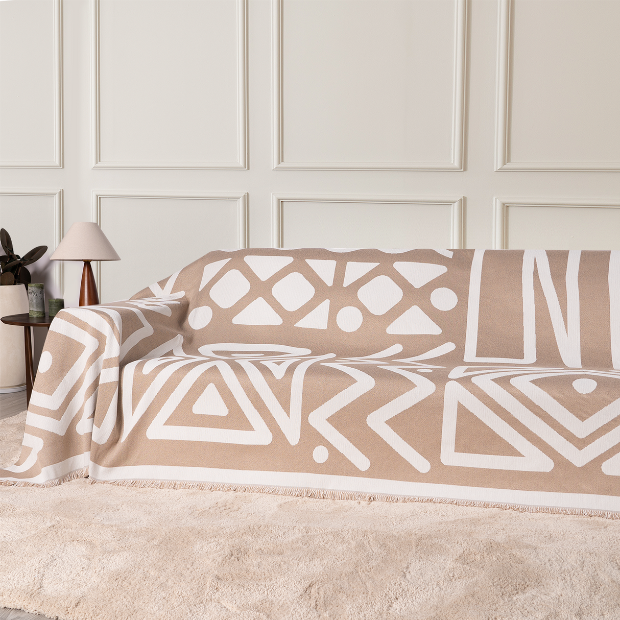 Geometrisk Boho Stil Sofföverdrag - Modern, Stilig & Hållbart Soffskydd Carvallo