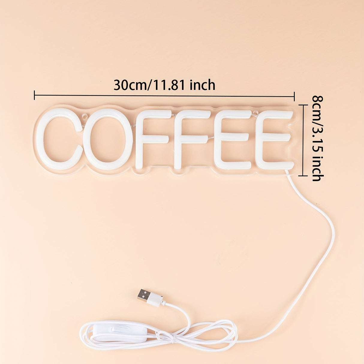 Stilfulla LED-neonskylten Kaffe Carvallo