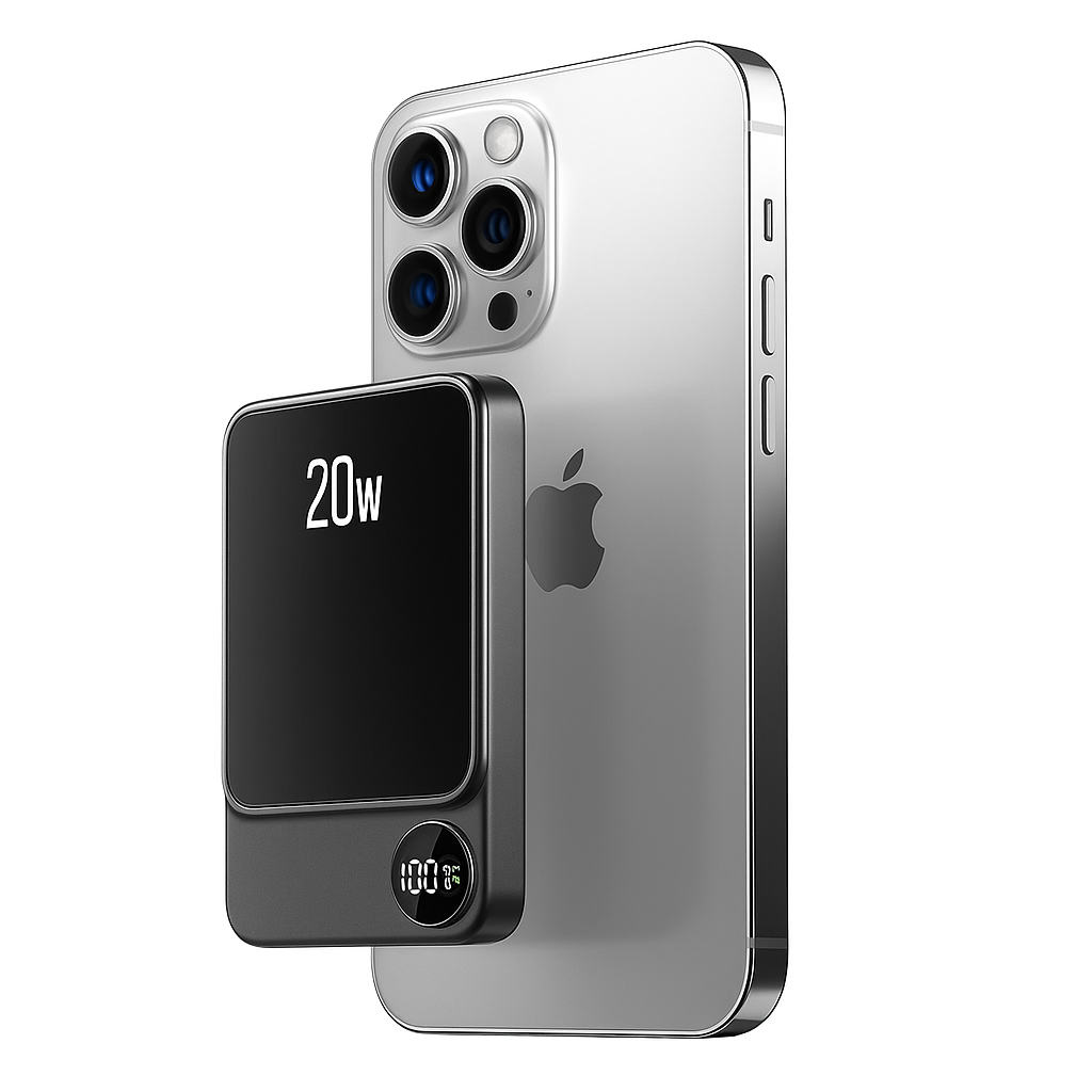 Power Bank Slim Trådlös Magnetisk Laddare Carvallo