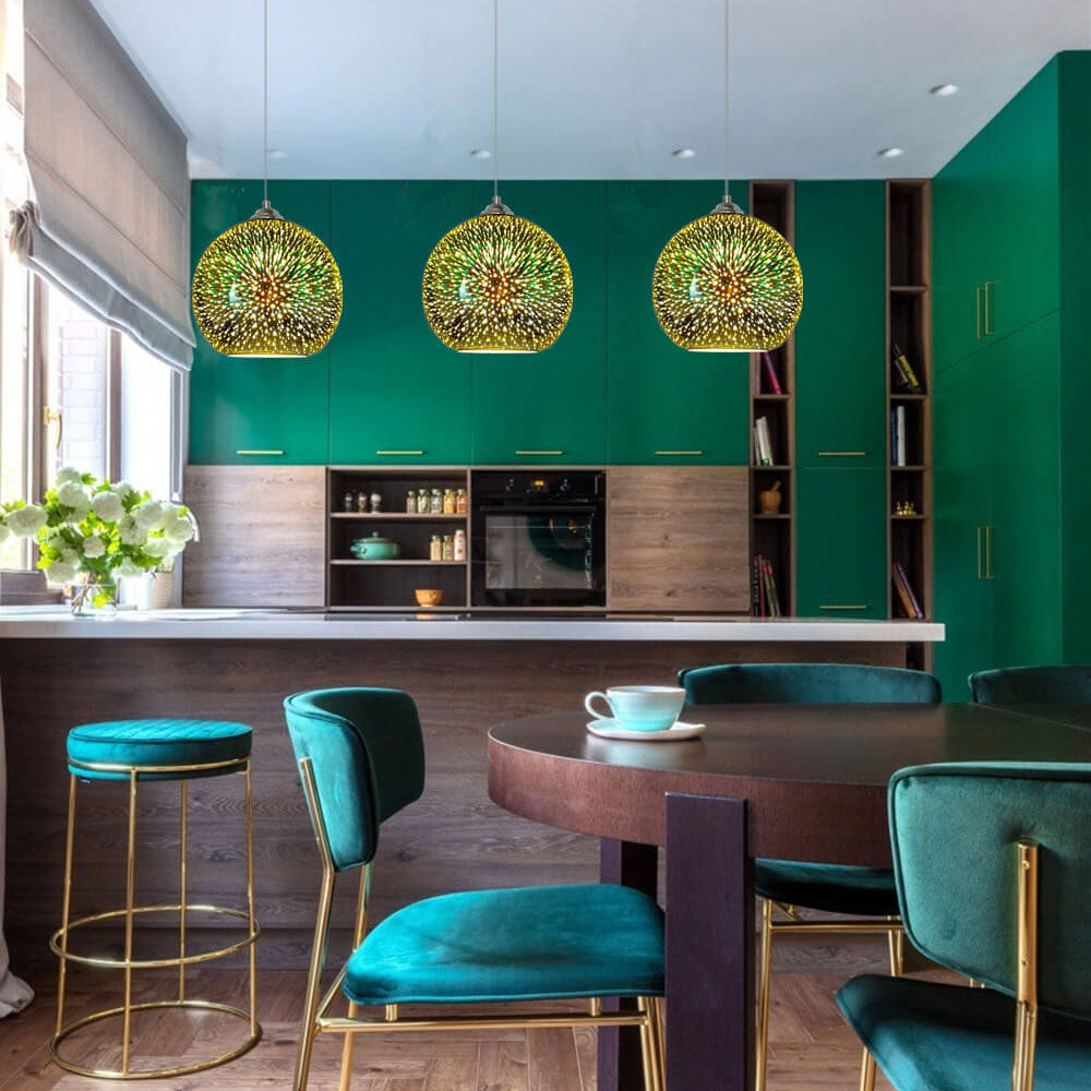 Innovativ 3D Färgglad Fyrverkeriglas Hängande Lampa med 1 Ljuskälla Carvallo