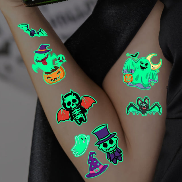 Tillfälliga Glow in the Dark Barn Tatueringar Carvallo