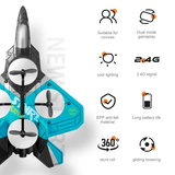 RC Stridsflygplan i Tåligt EPP Skum med LED-ljus | Fjärrstyrt Flygplan 2.4GHz för Nybörjare & Barn – Modellflyg med 360° Loop & Lång Flygtid-Radiostyrt-BB-Hemnix