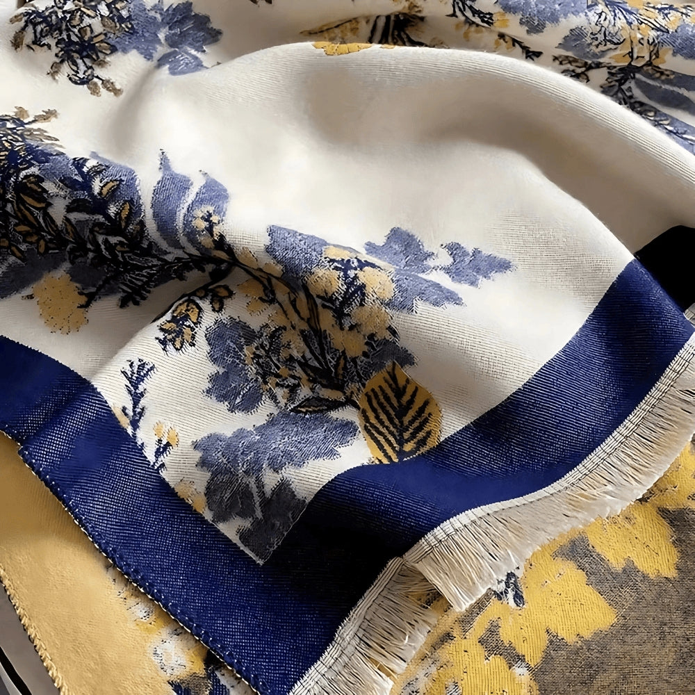 Nuvé Floral Mjuk Dubbel Sidan Scarf Carvallo